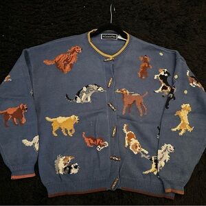 Christine Foley Colorful Dog Pattern Sweater